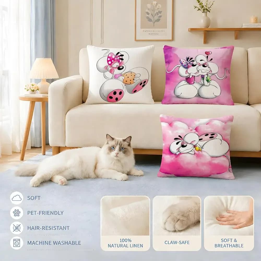 Fodere per cuscini Divano Adatte a cani e gatti Fodere per cuscini Cartoon DiddlS Federe decorative per sedie 45x45 40x40