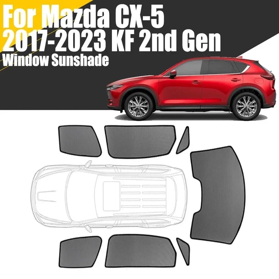 Custom Magnetic Car Window Sunshade For Mazda CX-5 KF 2017 - 2023 2nd Gen CX5 Curtain Mesh Front Windshield Frame Curtain 2020
