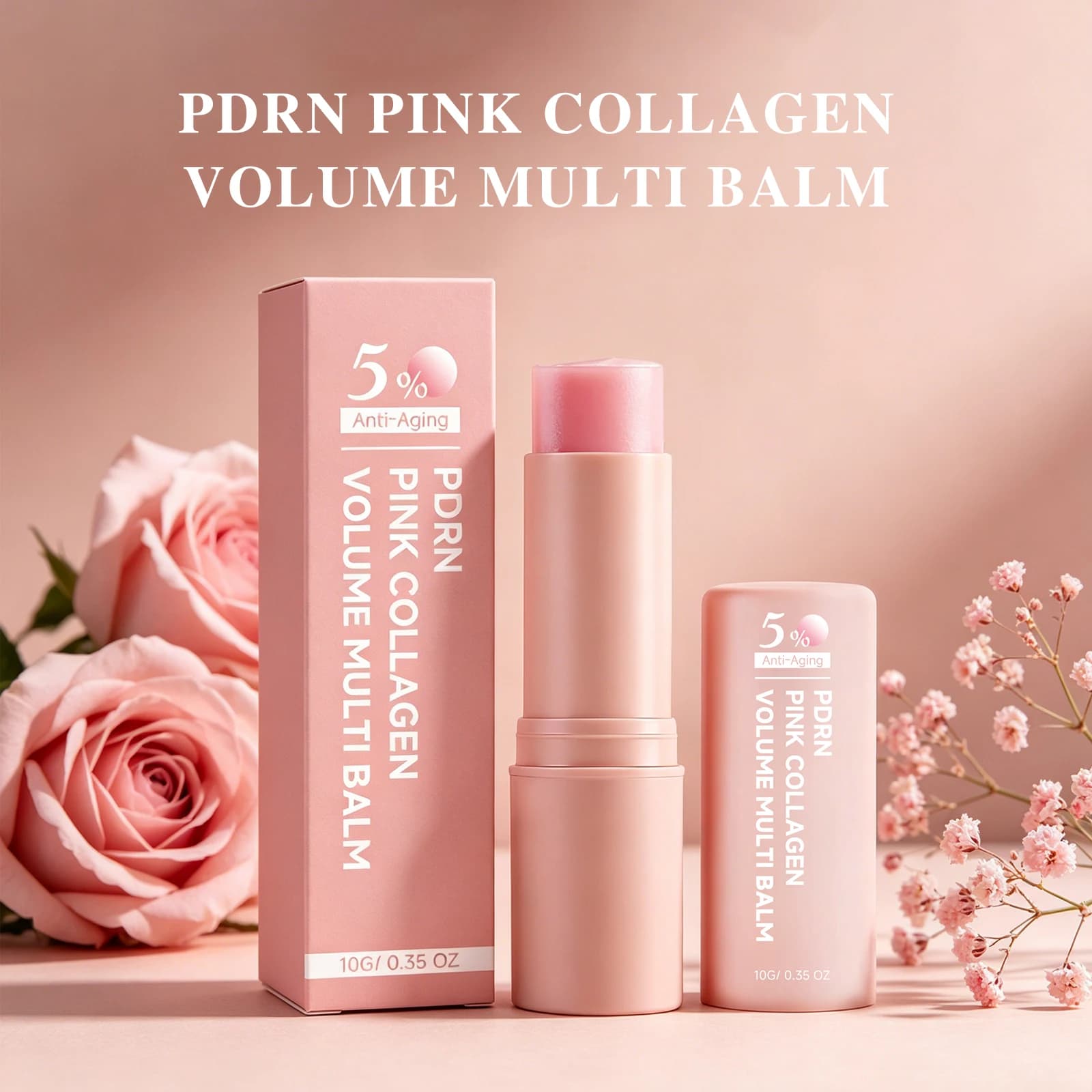 PDRN Pink Collagen Multi Volume Balm Stick Anti Wrinkles Firming Improve Fine Lines Even Tone Revitalize Skin Care Cream Stick