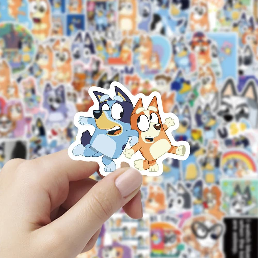 Cute Bluey Bingo Puppy Cartoon Stickers Set 50/51/100Pcs Waterproof Sticker Graffiti Decoration Birthday Party Supplies DIY Toys