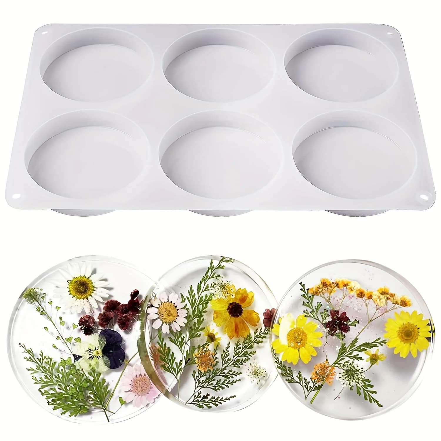 1pc- Ultra-deep resin coaster mold, large coaster mold, suitable for epoxy resin casting, coasters, handicrafts, home decoration