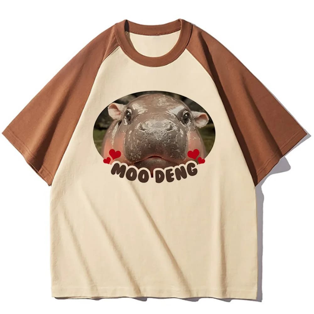 Moo Deng tshirt girl Pop Culture graphic Pastel Vintage Retro Comfortable shirt 2000s University women 2000s streetwear harajuku