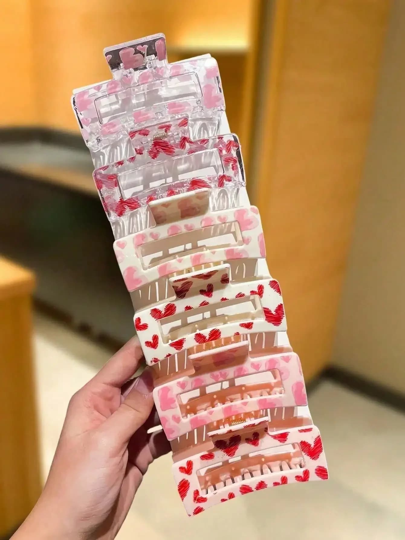 6 fermagli per capelli a forma di cuore rosa Y2K, graziosi fermagli grandi per capelli da donna, accessori per capelli a tenuta forte per capelli spessi