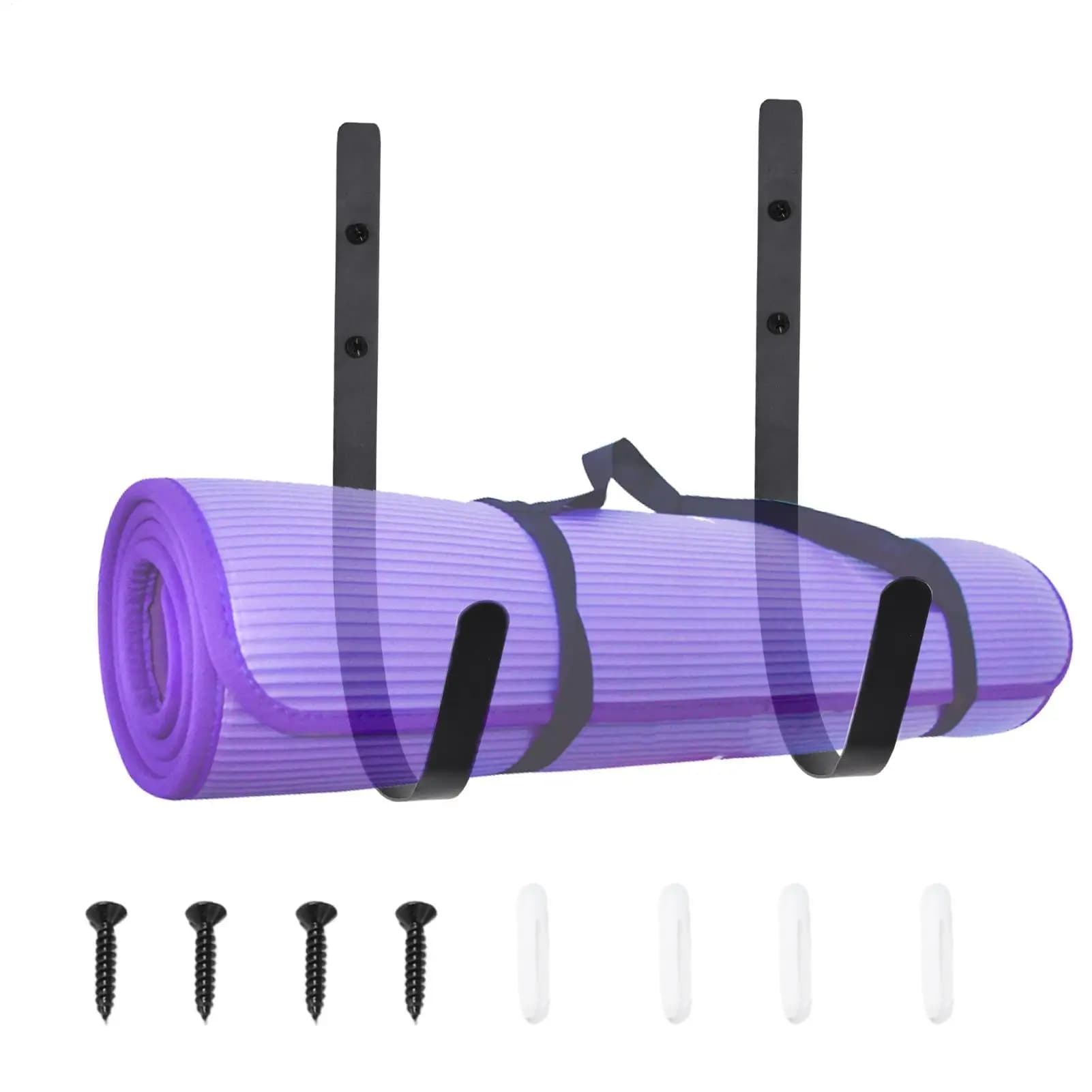 Yoga Mat Hanger Foam Roller Organizer Hook Curved Design Yoga Mat Storage Rack For Room Garage Studio Fitness Pilates Exercise