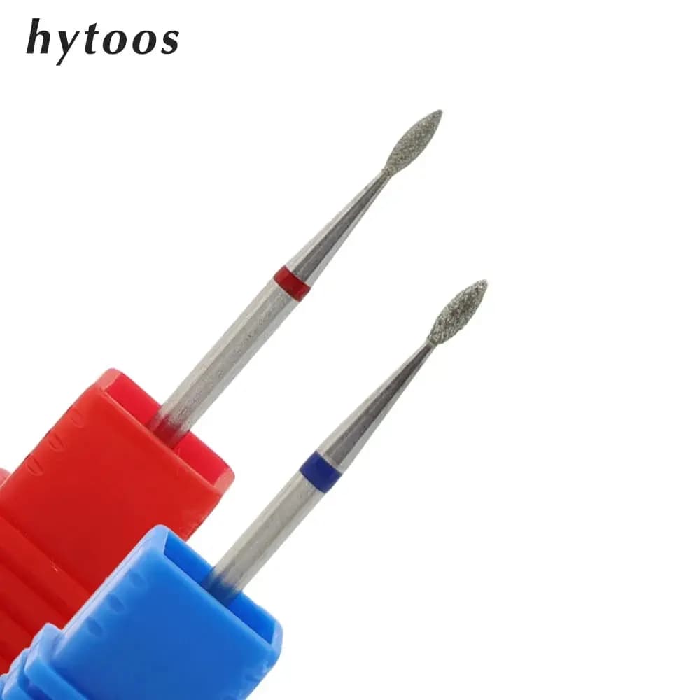 HYTOOS Flame Cone Diamond Nail Drill Bits Rotary Russian Cuticle Bit Electric Manicure Drill Nails accessori