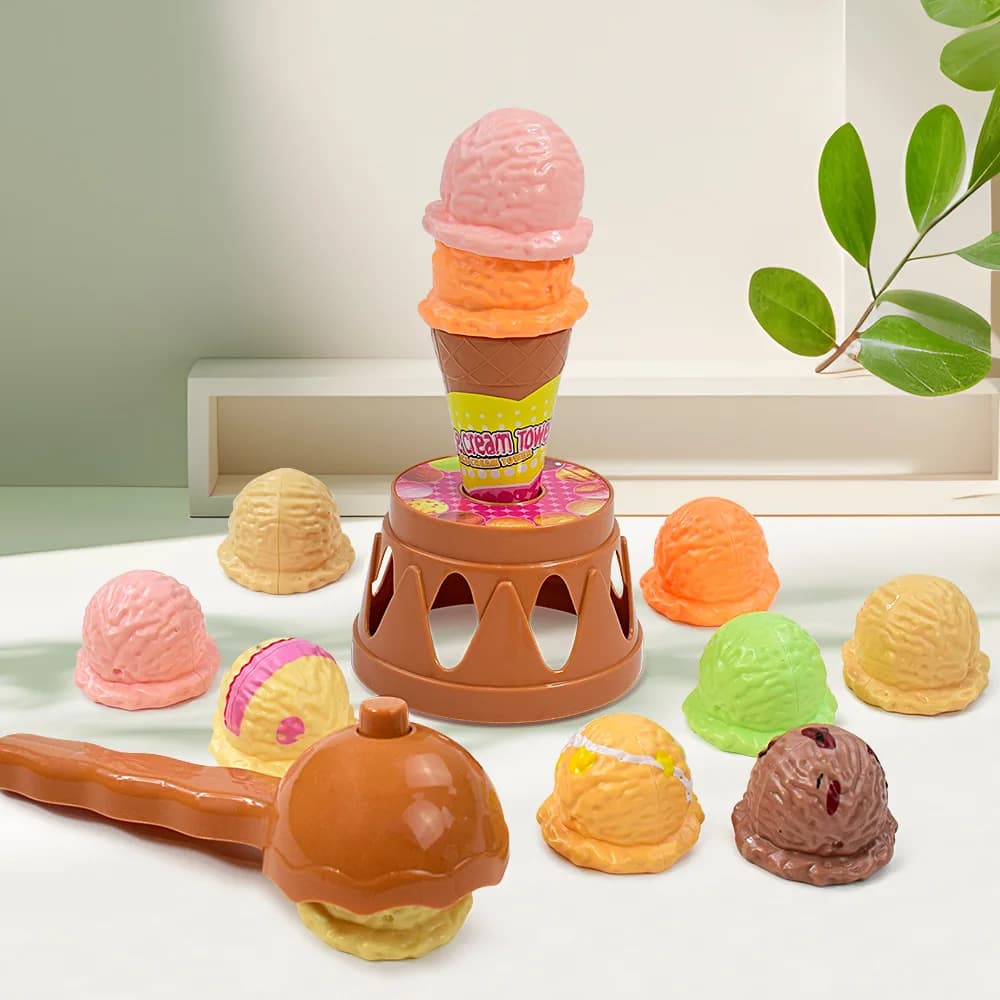 Simulation Food Kitchen Toy Ice Cream Stack Up Play Pretend Play Toys Educational Toys for Christmas Gift