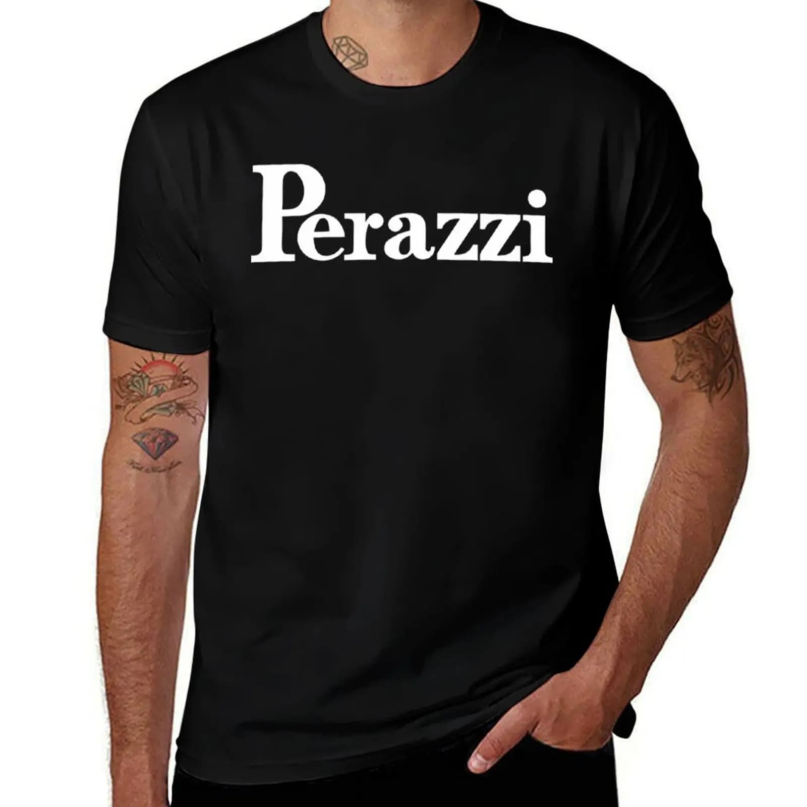 Perazzi Logo Merchandise T-shirt camicie doganali magliette grafiche uomo t-shirt ragazzi bianchi magliette pesanti da uomo
