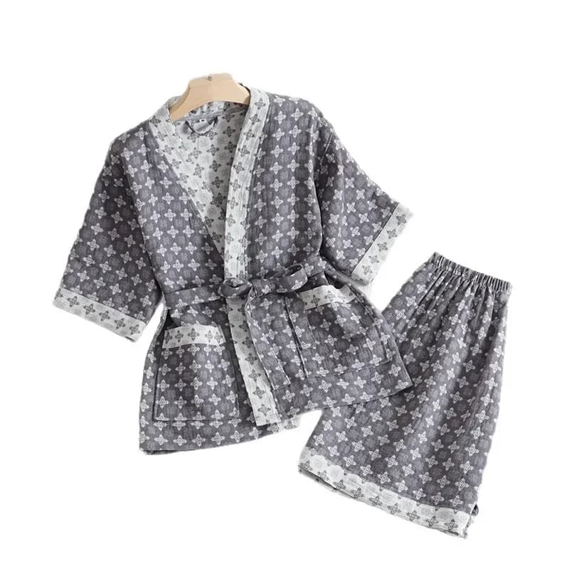 Cotton Double-Yarn Jacquard Bathrobe: Couple Style for Hotel Steam Bath, Physiotherapy, Massage & Sauna