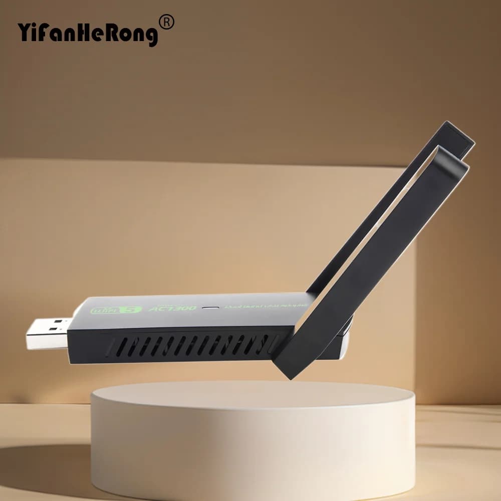 Driver gratuito 1300Mbps WiFi Adattatore USB Dual Band 2.4G/5Ghz Wi-Fi Dongle 802.11AC Potente antenna Ricevitore wireless per PC/laptop