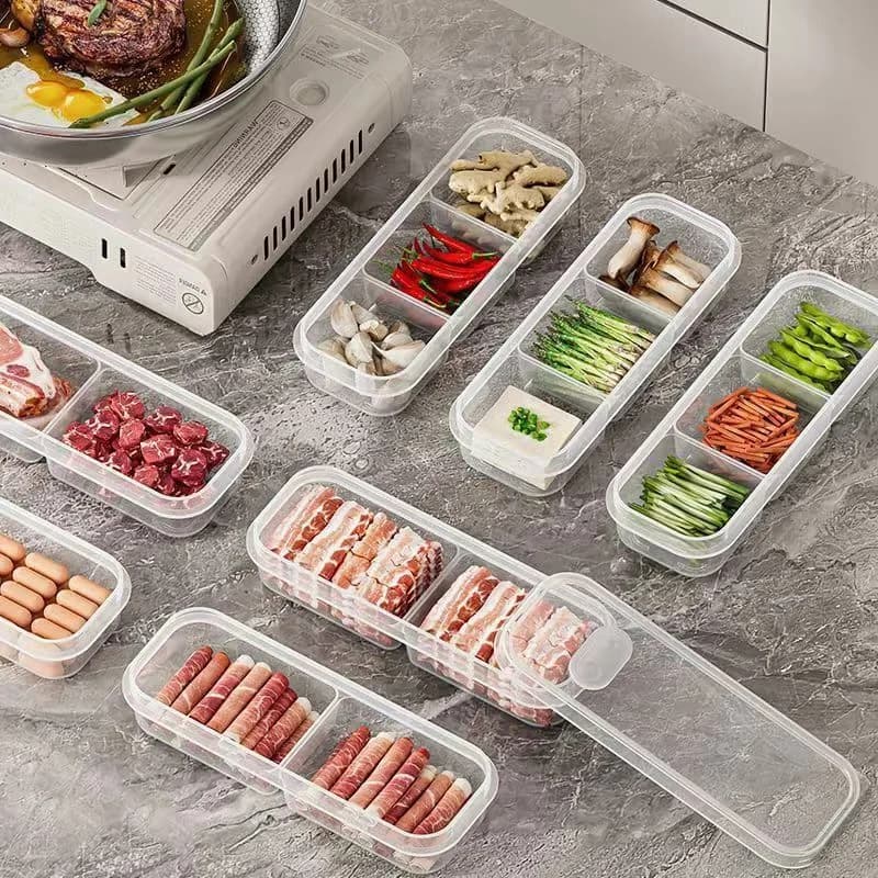 Scatola contenitore per alimenti freschi; Custodia per organizer per verdure e spezie con porta laterale del frigorifero