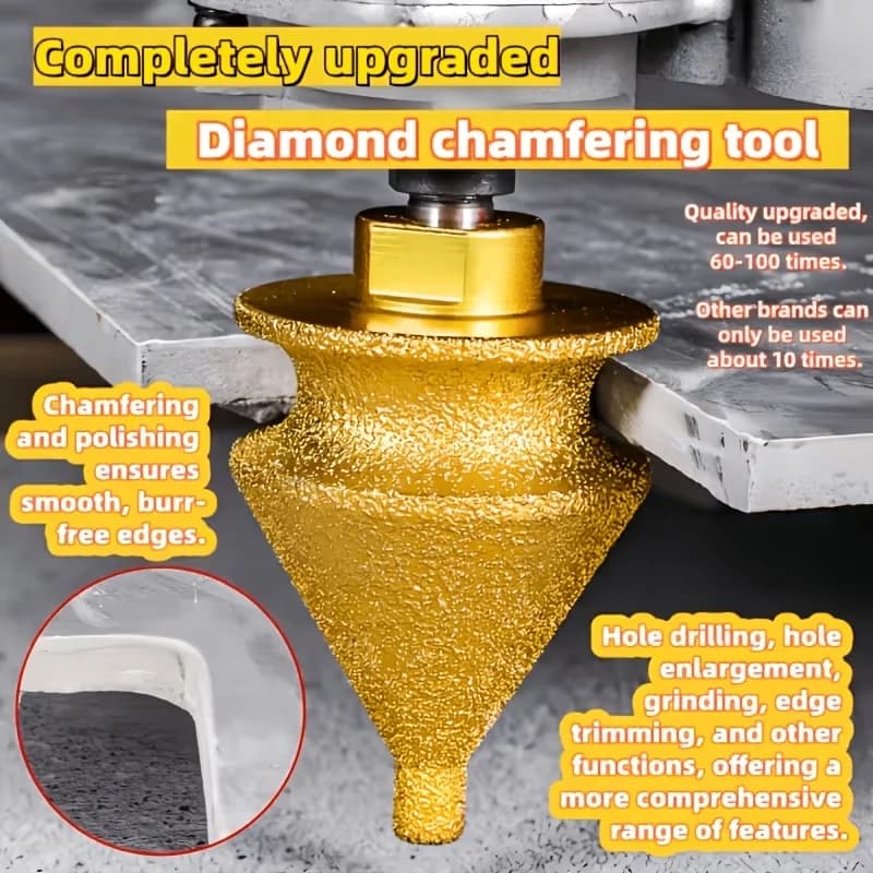 4in1 Brazing Edge Trimming Diamond Chamfering Machine Angle Grinder Ceramic Tile Marble Hole Drilling Diamond