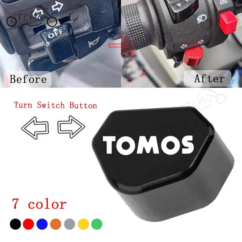 Copertura Decorativa per Pulsante Interruttore Indicatori di Direzione e Tappo Chiave Moto per Tomos Nitro Arrow Sprint LX Streetmate R A35 Racing TT