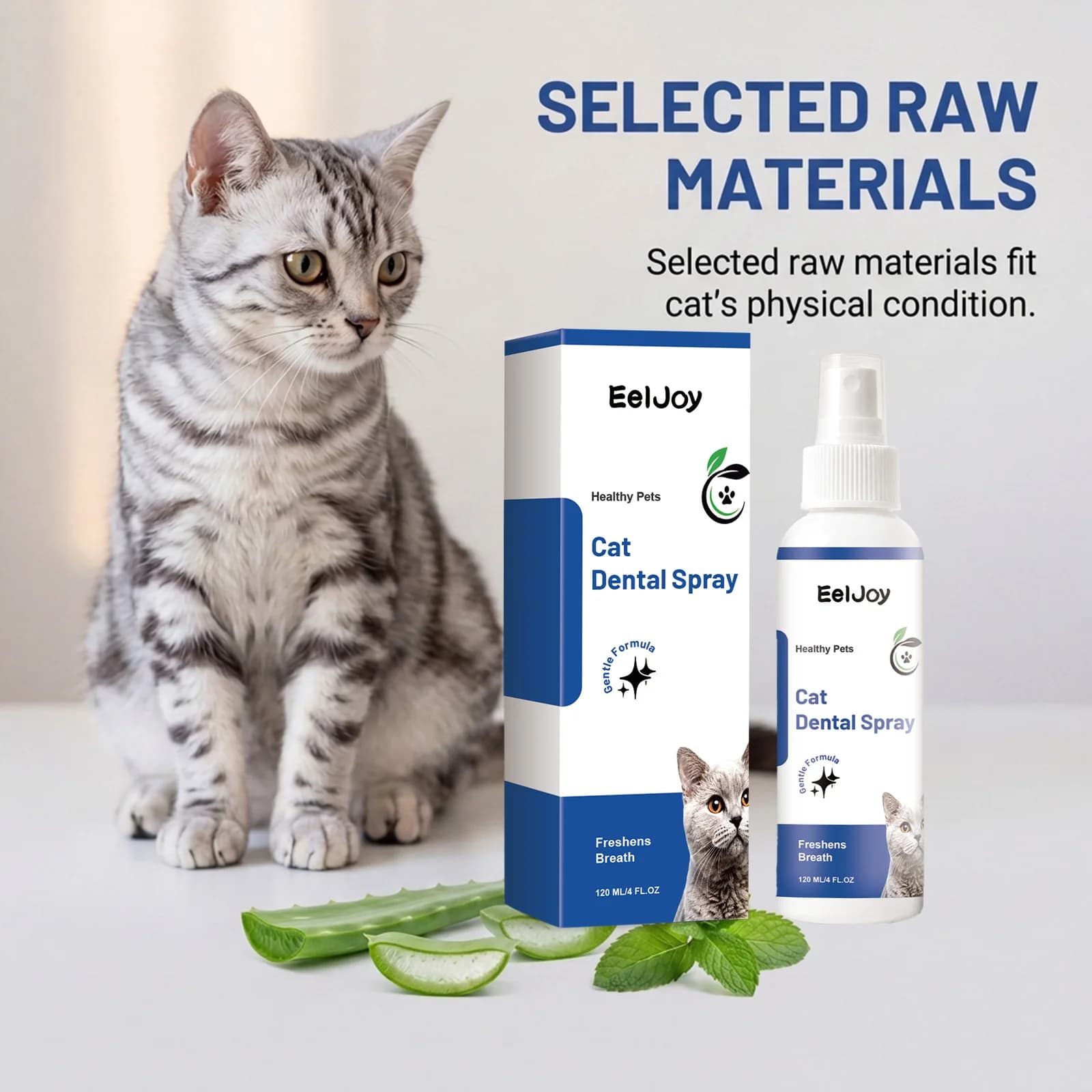 Pets Dental Cleaning Spray Removing Dental Plaque Reduce Calculus Eliminate Bad Odor Freshen Breath No-Brush Cat Oral Care Spray