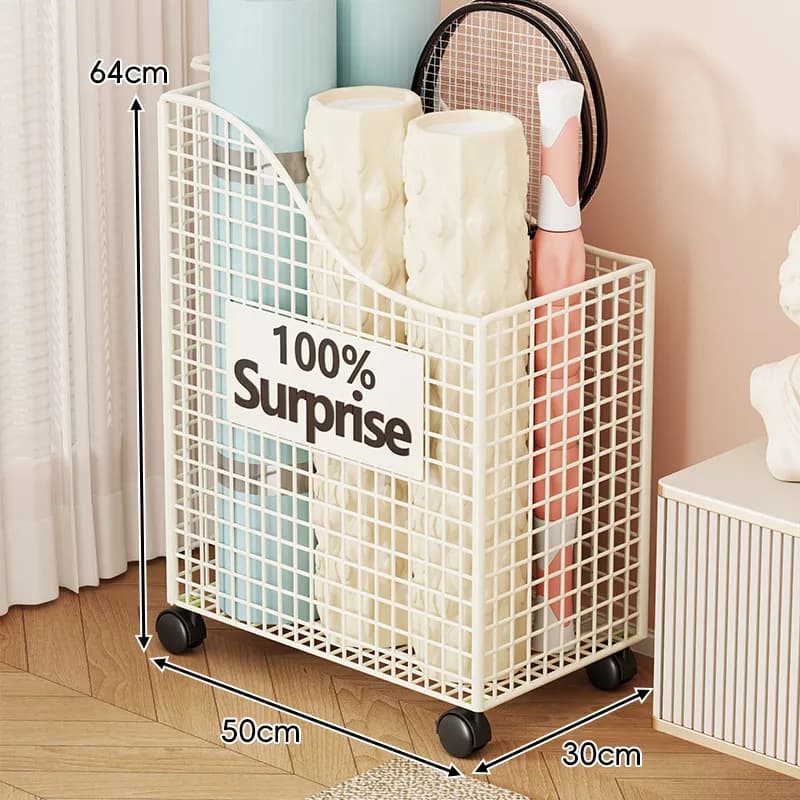 HYS Yoga Mat Shelf Cart Storage Basket Fitness Tools Display Stand Foam Shaft Shelf Floor Basketball Rack