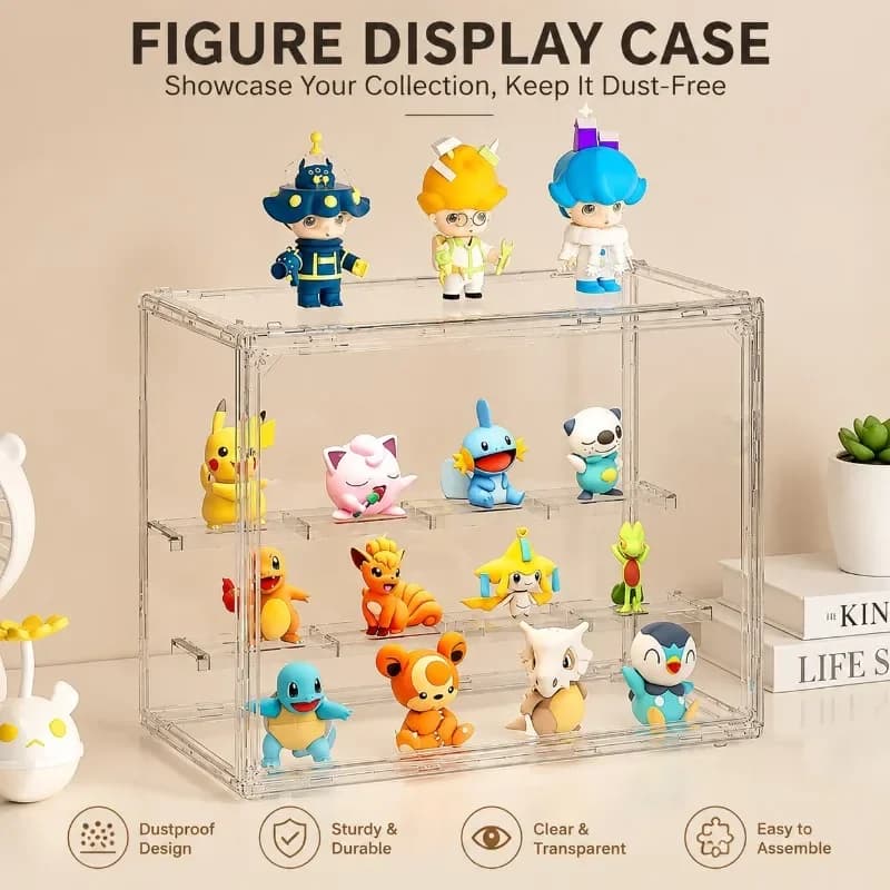 3 Layer Clear Blind Box Storage Box Action Figure Display Case Dustproof Showcase For Anime Dolls Collectibles Car Model Stand