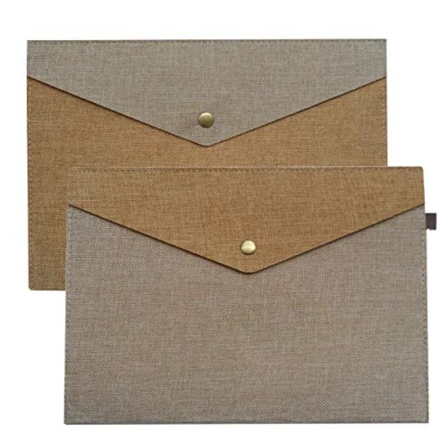 Durable A4 File Folder Document Holder Portfolio Envelope Felt Folder Case with Snap Closure Set of 2