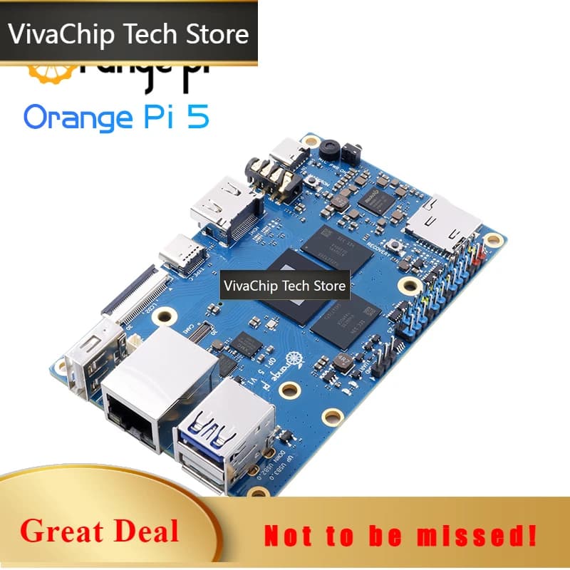 VivaChip TechOrange Pi 5 4GB RK3588S PCIE Module External WiFi+BT,SSD Gigabit Ethernet Single Board Computer, Run Android Debian