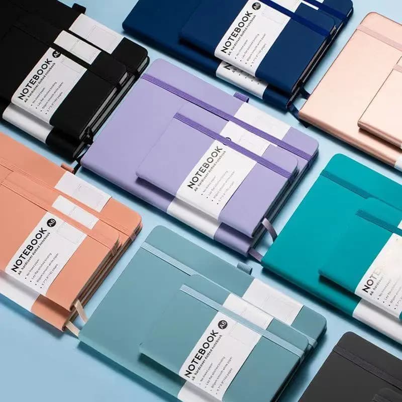 Hardcover A5/A6 Notebook with Elastic Band | PU Leather Journal Notebook for Office, School & Daily Note Taking