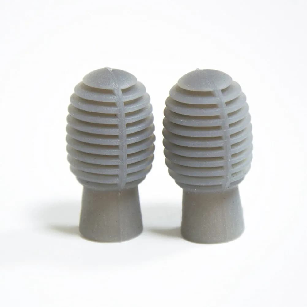 2 Paia di Copritamburi in Silicone, Coperture Elastiche Retrattili per Pratica, Protezione per Bacchette, Copertura a 360 Gradi, Grigio