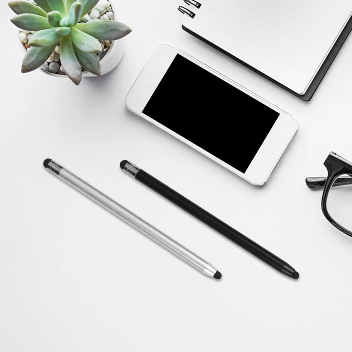 Penna stilo capacitiva da 2 pezzi per telefono, tablet, touch screen, sensazione naturale di scrittura, disegno, appunti, giochi, email