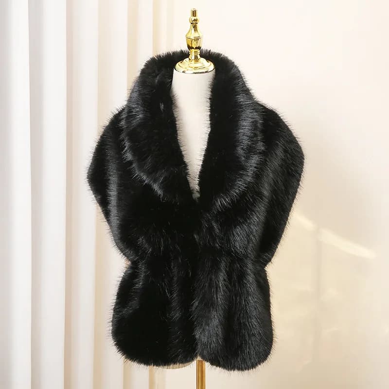 Luxury scarves in synthetic fox fur Women's dress Mantle Countdown Stole Winter scarf Elegant fashion banqueting boots