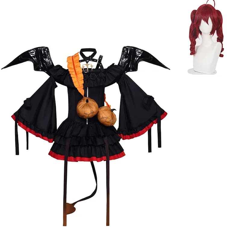 Anime Gioco Progetto Sekai Cosplay Teto Vtuber Costume Vestito Lolita Scuro Piccolo Diavolo Ala Parrucche Rosse Per Halloween Puntelli Personalizzati