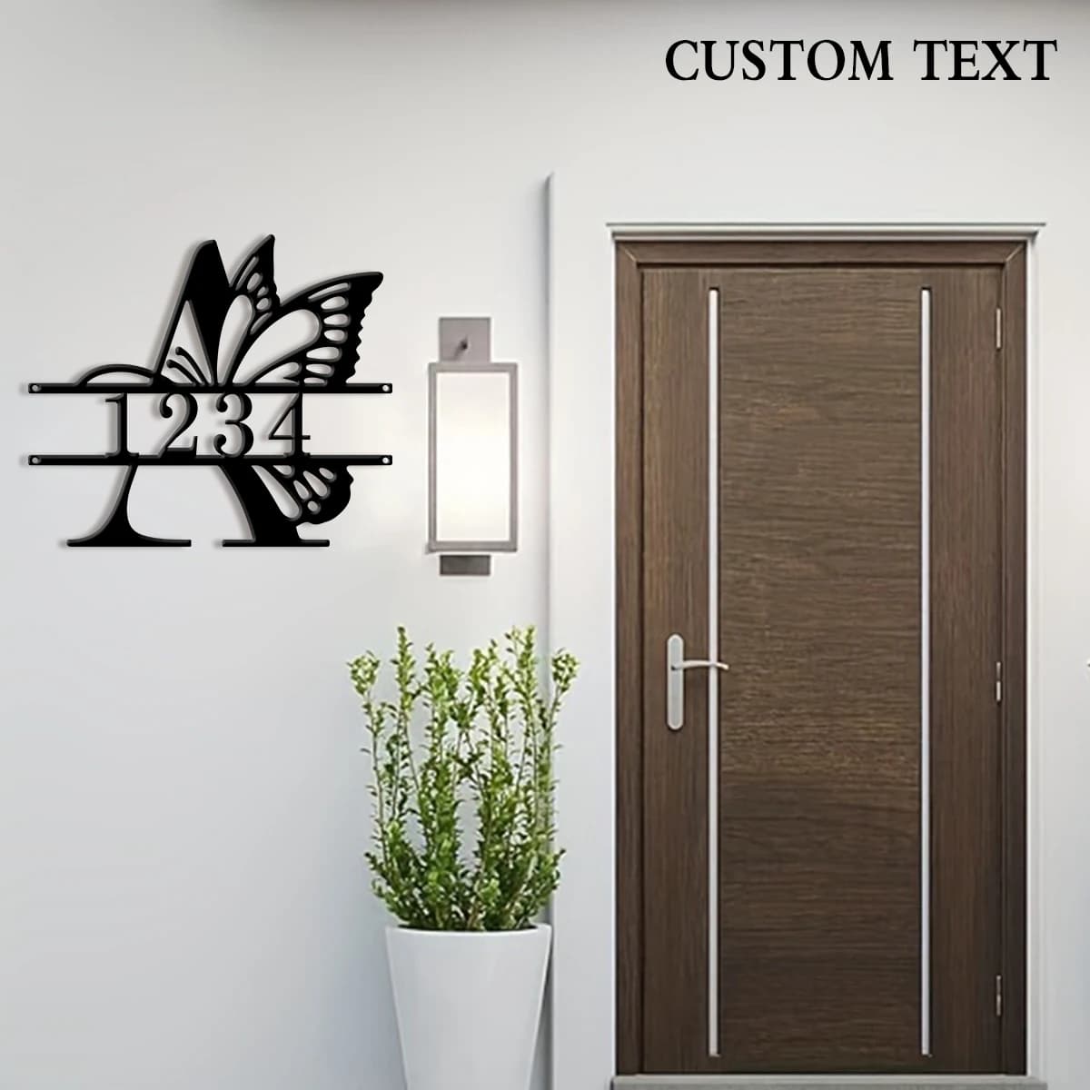 1pc Custom letter butterfly Metal House Number Sign, Outdoor Decor, Ideal Home Room Garden Farm Fence Office Windows Wall Gift