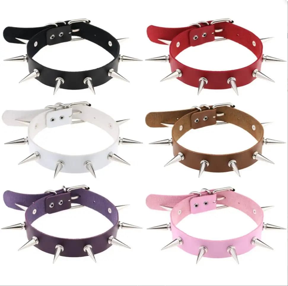 Collari per cani in pelle con borchie a spillo e arpa Pu per cani di taglia piccola, media e grande Collare per animali Rivetti Prodotti per animali anti-morso Tracolla S2957