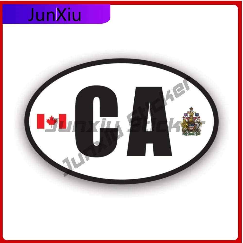 Canada Oval Sticker Waterproof Weather Resistant Funny For Motorcycle Bumper Laptop Self Adhesive Easy Apply Accessories