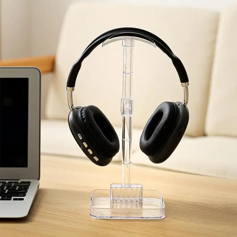Supporto trasparente per cuffie con base stabile, porta cuffie universale, supporto espositivo multifunzione rimovibile