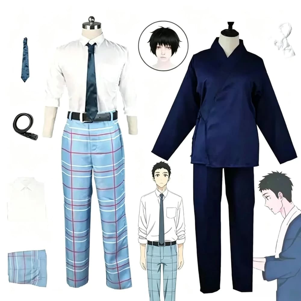 Gojo Wakana Cosplay Costume Uniform School Blue Samue Wig Anime My Dress-Up Darling Sono Bisque Doll Wa Koi Wo Suru Work Outfit