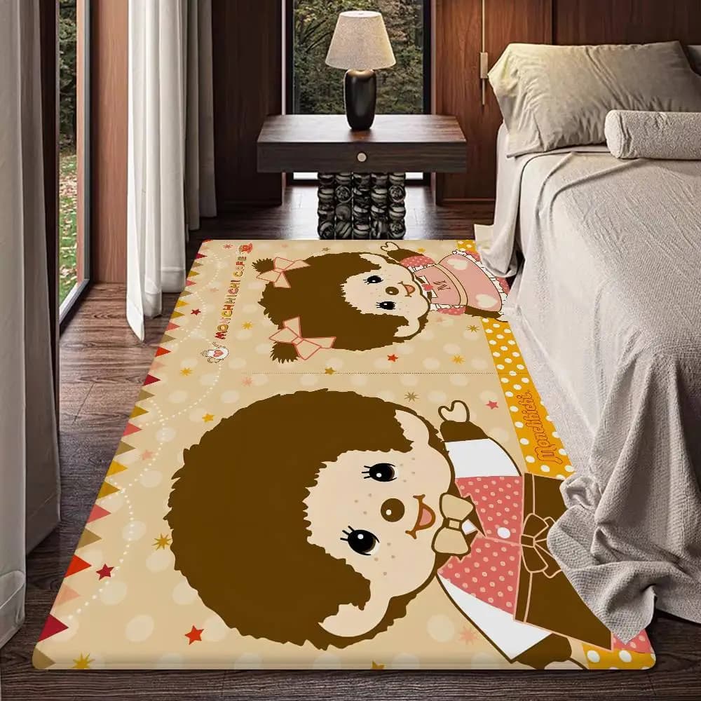 Tappetino d'ingresso con personaggi dei cartoni animati Monchhichi, stile nordico, per camera da letto, soggiorno, balcone, decorazione moderna per la casa