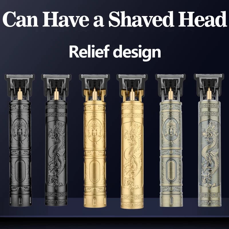 2026 Vintage T9 Professional Hair Cutting Machine for Men Rechargeable Hair Clipper Shaver Trimmer with Carving Mark Razor