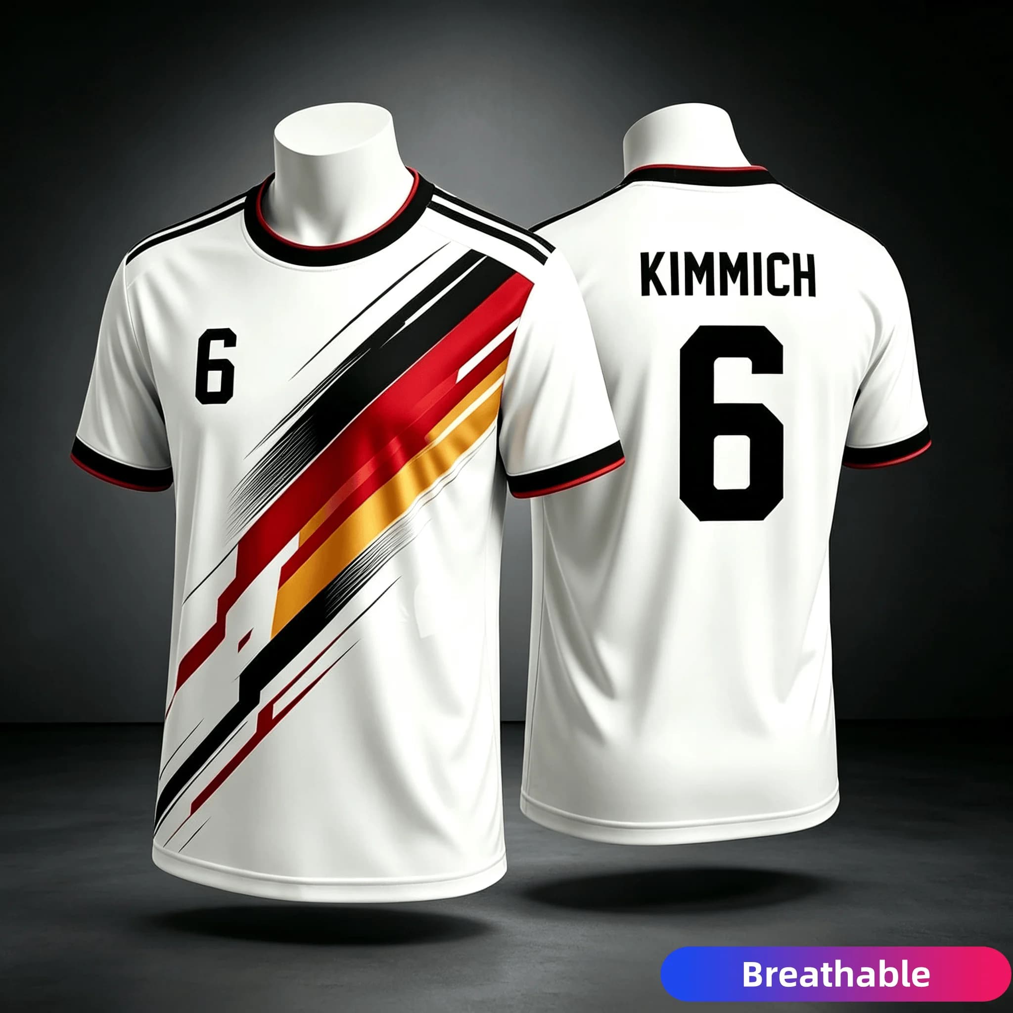 Germany Style 2026 Summer Sports Soccer T-shirt Tops Men's Women Breathable Quick Dry Casual Tee Shirt Outdoor Short Sleeves Top