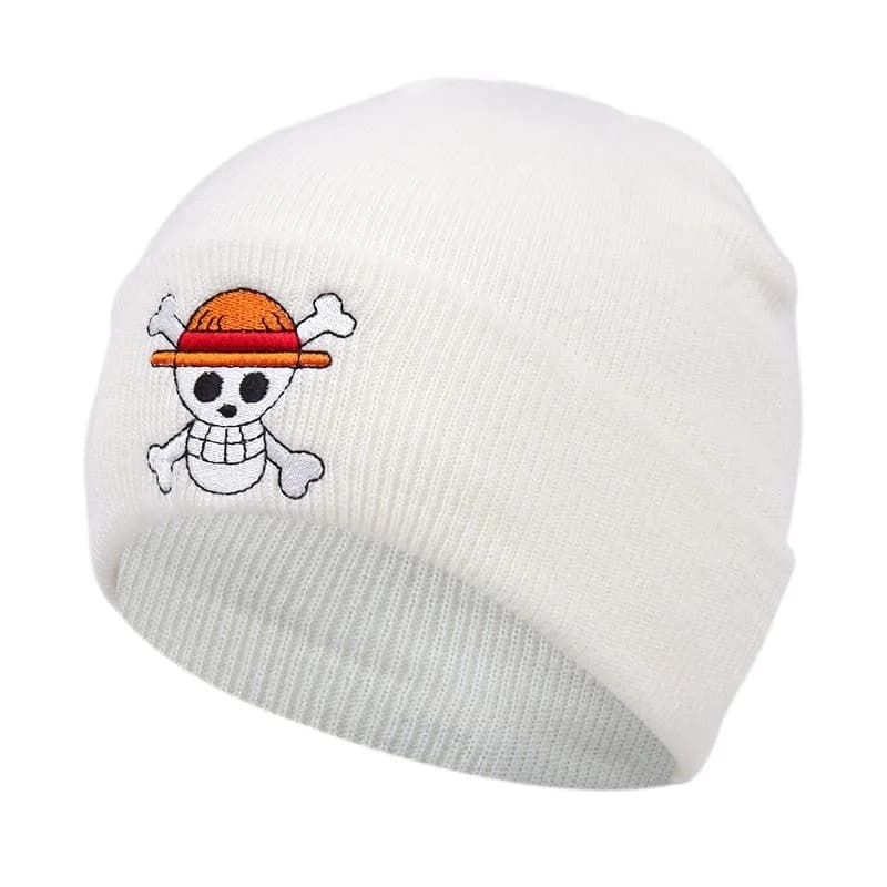 Anime One Piece Rufy Trendy Bello Cappello lavorato a maglia Autunno/Inverno Coppia di colori solidi Cappello caldo freddo Accessori di abbigliamento
