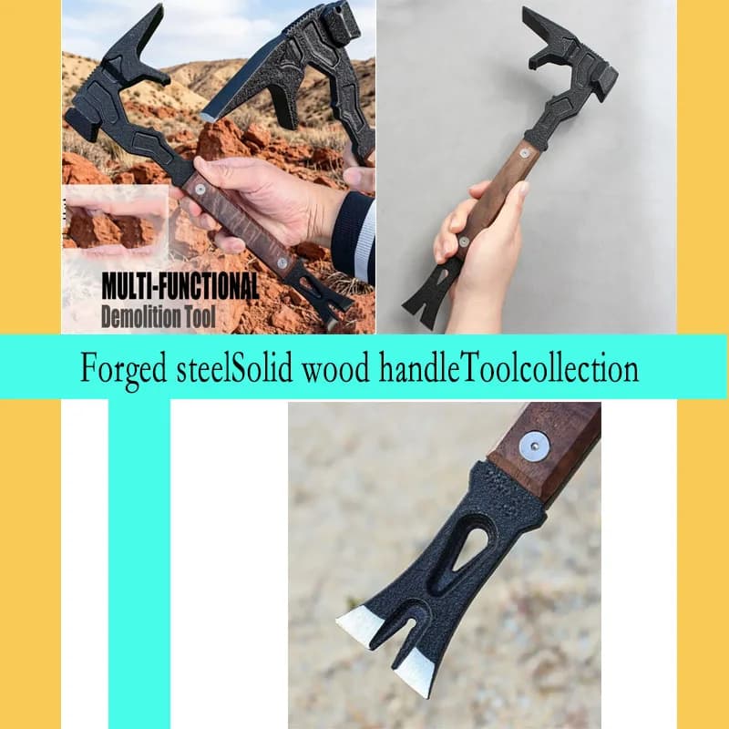 New Multi Outdoor Functional Survival Tactical Hand Hammer Convenient Camping Firefighting Logging EDC Tool