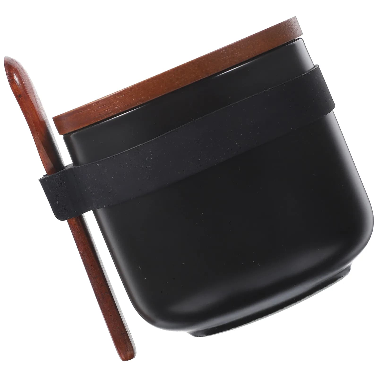 Set di Barattoli in Ceramica da 150ml per Condimenti, Finitura Opaca, Contenitori per Spezie da Cucina con Coperchio e Cucchiaio in Legno per Sale, Zucchero, Pepe