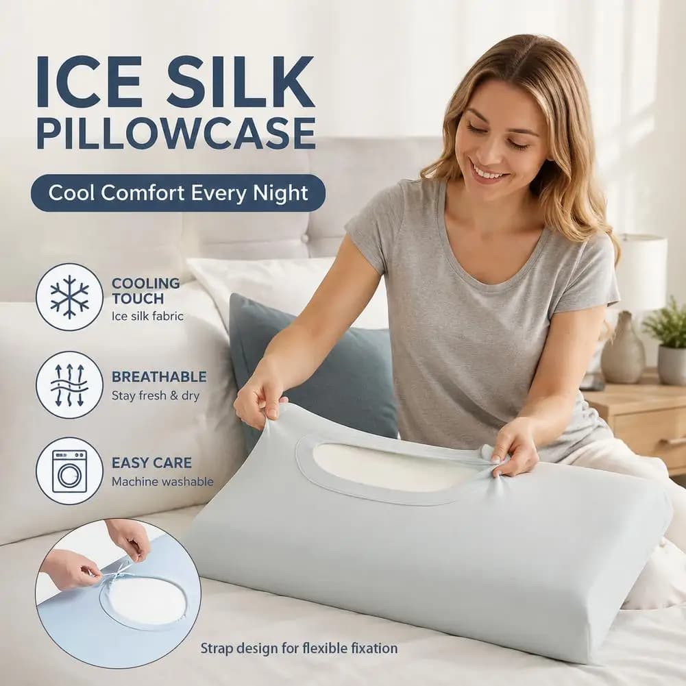 Silky Soft Pillow Cases Cooling Pillowcase For Hot Sleepers & Night Sweats, Breathable Fiber Pillowcase For Better Sleep