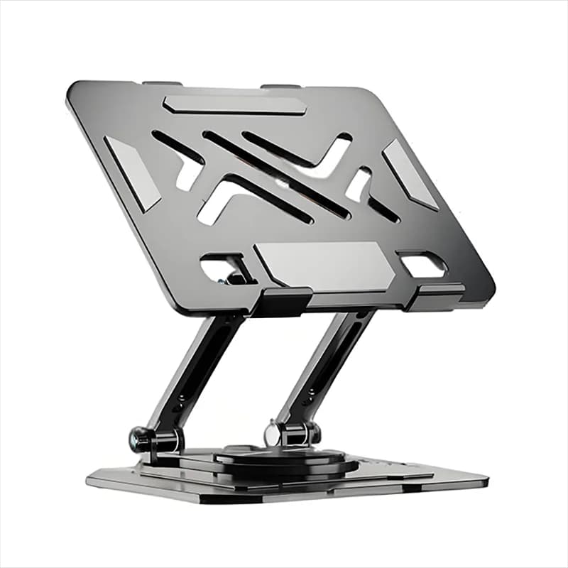 Carbon Steel Dual Rod Tablet Holder, 360 Rotatable Adjustable Desktop Stand for iPad Kindle 4.7-16.5 Inch Screen