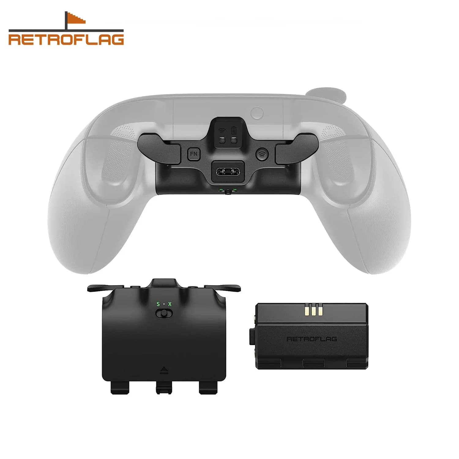 Retroflag SuperPack per controller Xbox Series X/S con batteria al litio ricaricabile compatibile con Windows Switch Steam Deck