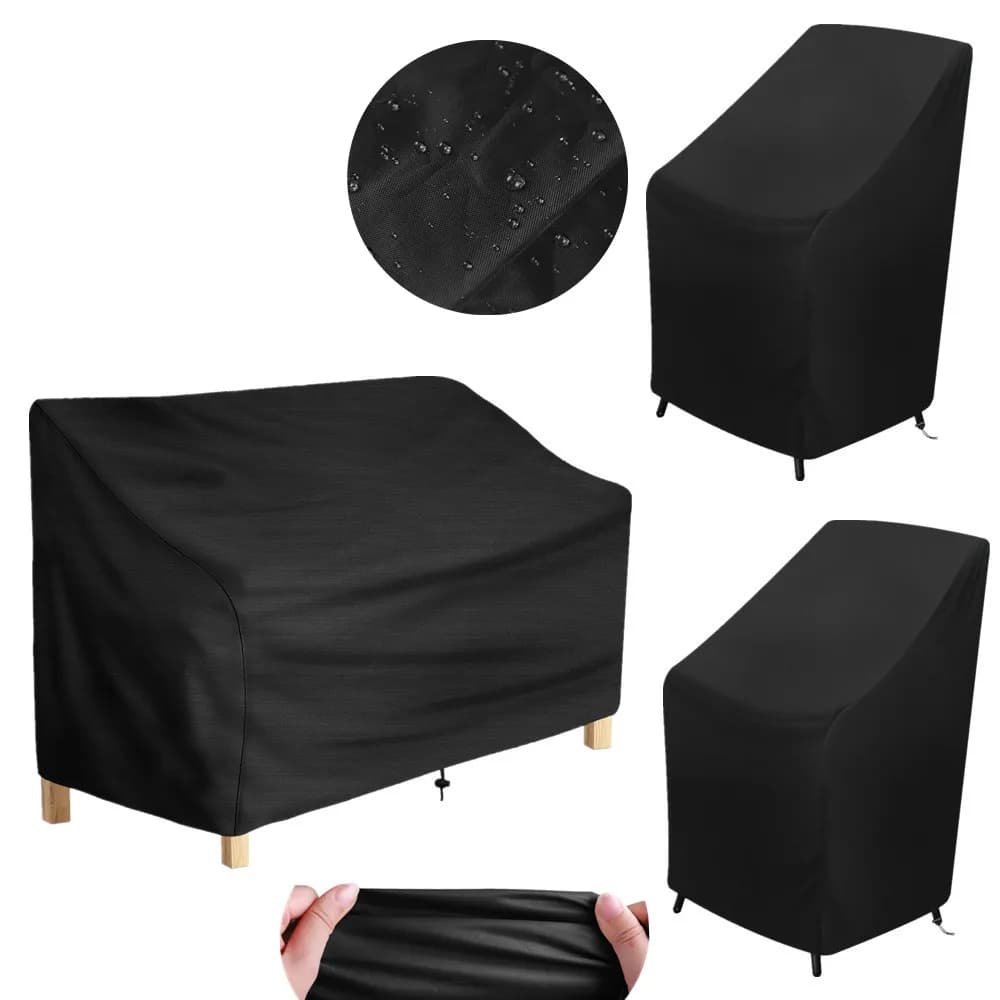 1pc Fodera per sedia da giardino Impermeabile Mobili da giardino per esterni Proteggi salotto universale Coprisedile profondo Facile da montare Resistente ai raggi UV