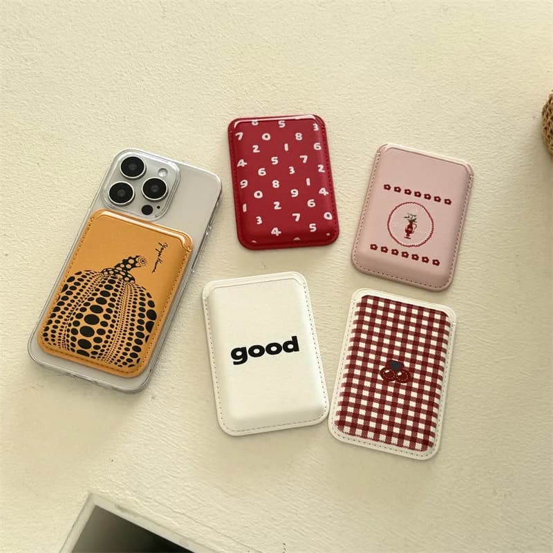 Portacarte Magnetico in Pelle PU con Design Cartoon, Portafoglio con Supporto per Telefono, Custodia per Cellulare con Slot per Carte, Accessorio per Ragazze Adolescenti