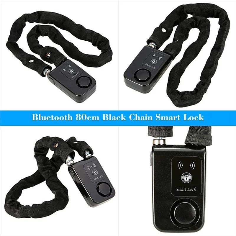 【Livraison Rapido】Smart Bluetooth Catena Lock Keyless Bike/Moto Cancello/Serratura della porta con allarme antifurto 110Db APP Telefono Contro
