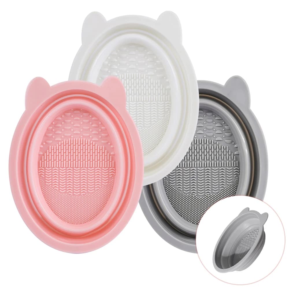 1PC Silicone Makeup Brush Cleaner cosmetics tool for cleaning brushes for cleaning powder cleanser for pink folding makeup brushes