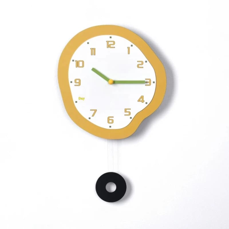 Orologio da Parete Moderno e Creativo con Pendolo, Decorazione per la Casa, Silenzioso, in Resina