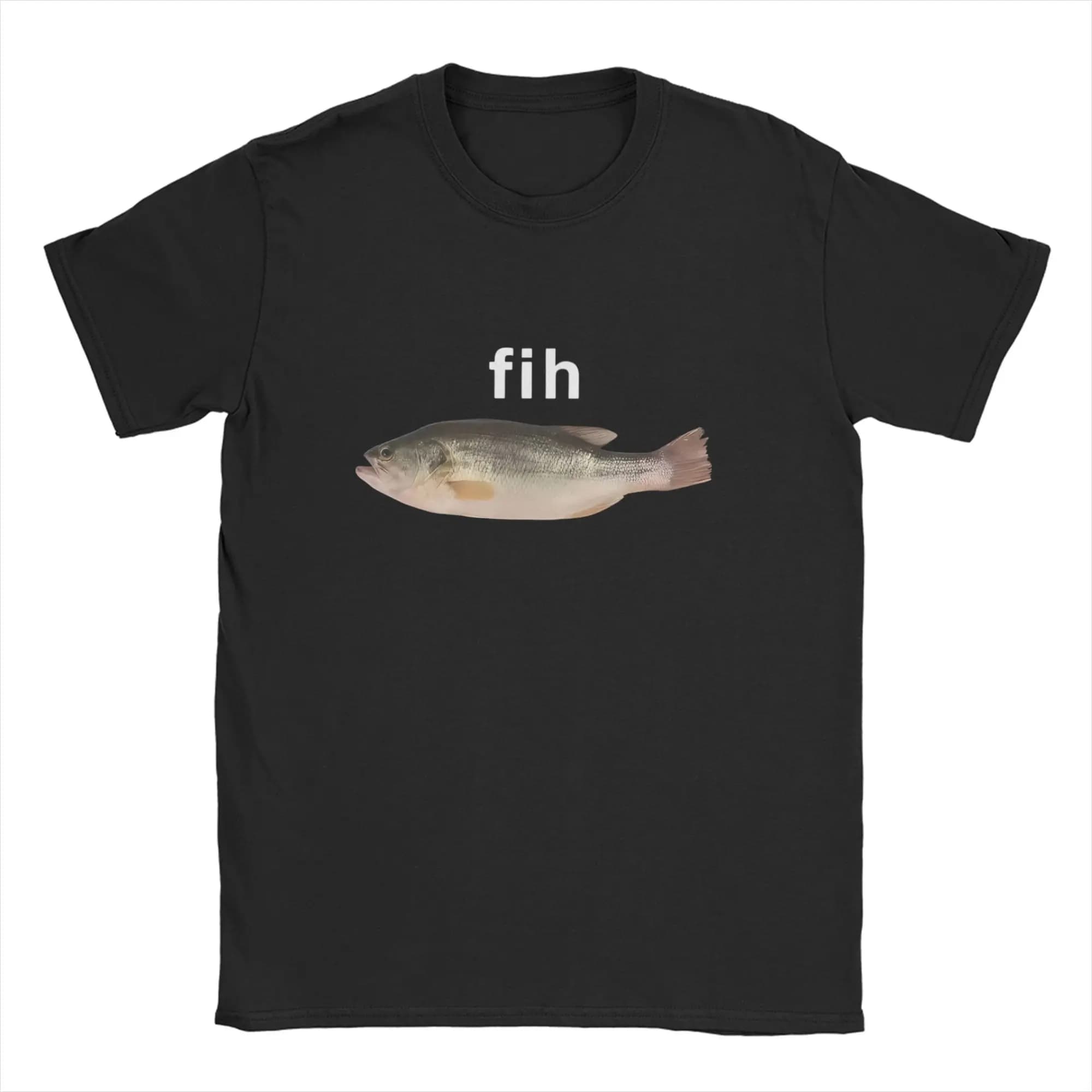 Divertente Fih Fish Meme T Shirt Magliette estive per uomo Harajuku Maglietta casual Manica corta Y2K Abbigliamento divertente