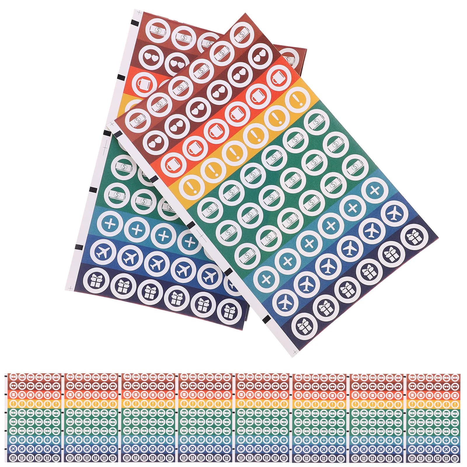 30 Sheets Round Dot Scrapbooking Stickers Colorful Classification Labels Strong Adhesive for Journals Planners Notebooks