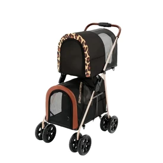 Hot Sale Customizable Colorful Foldable Pet Stroller Twin Double Layer with Trolley Separable Carrier