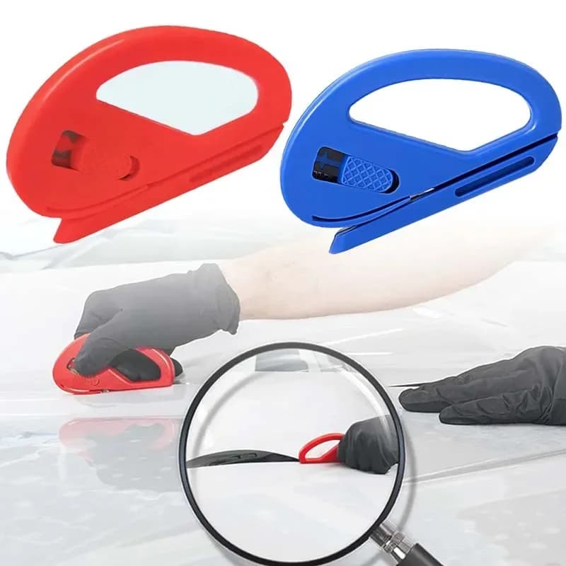 2 pezzi di pellicola per avvolgimento in vinile per autoveicoli, coltello per taglierina per pellicola, supporto per carta da imballaggio, coltello per taglierina, strumenti per avvolgere la tinta della finestra del veicolo