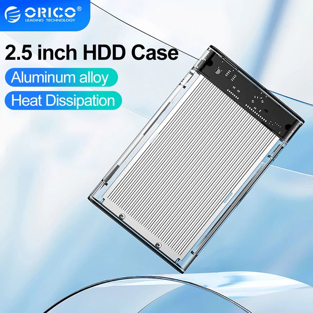 ORICO trasparente USB3.0 2.5 "custodia per HDD di archiviazione esterna in alluminio SATA 5gbps HDD SSD custodia per disco rigido supporto UASP per Laptop